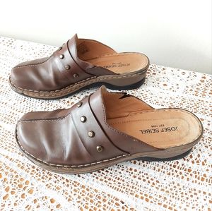 JOSEF SEIBEL Chunky Heel Comfy Leather Clog Lightweight Slip-on Women's Size 43